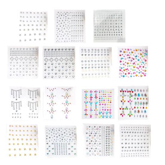Colorful Rhinestone Stickers for DIY Crafts Star Moon Gem Stickers for Scrapbooking & Journaling Self-Adhesive Sparkling Gems for Card Making