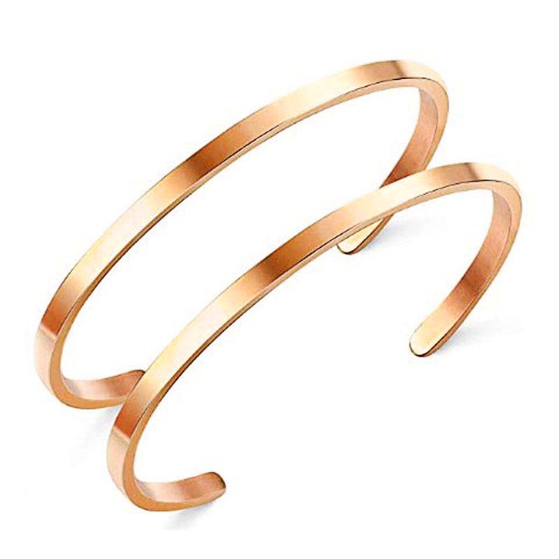 Verstellbarer C-förmiger Edelstahl-Armreif - Europäisches/Amerikanisches Erntedank- und Weihnachtsgeschenk, Anpassbares Logo verfügbar.