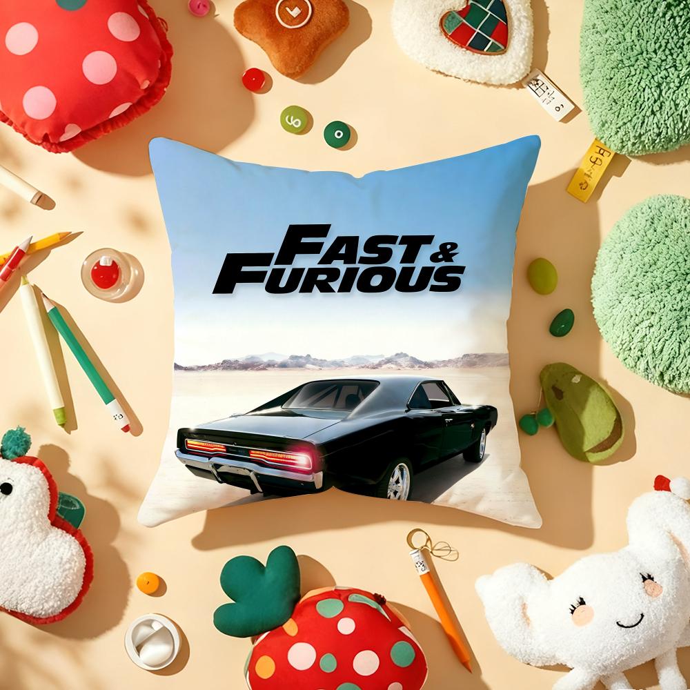 F-Fast And F-Furious R-R34 Cushion Cover Plush Fabric Soft Double-Sided Printed Sofa Warm Winter Home Gift Pillow Cover