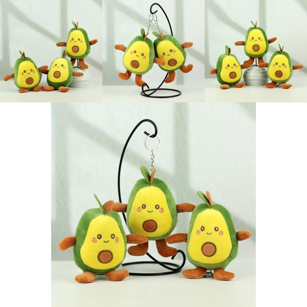 Delightful Four-inch Avocado Plush Doll Keychain Essential Cute Bag Decoration For Kids