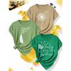 3Elegant Plus-size Short-sleeve Outfit for Sisters To Attend Parties T Shirt Dandelion Bird Find Joy Printed Plus-size Women's Casual Sportswear for