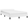 VidaXL Bed Frames with Headboard, Upholstered Bed with Slatted Base, Double Bed with Footboard, Adult Bed, Modern, White 379542