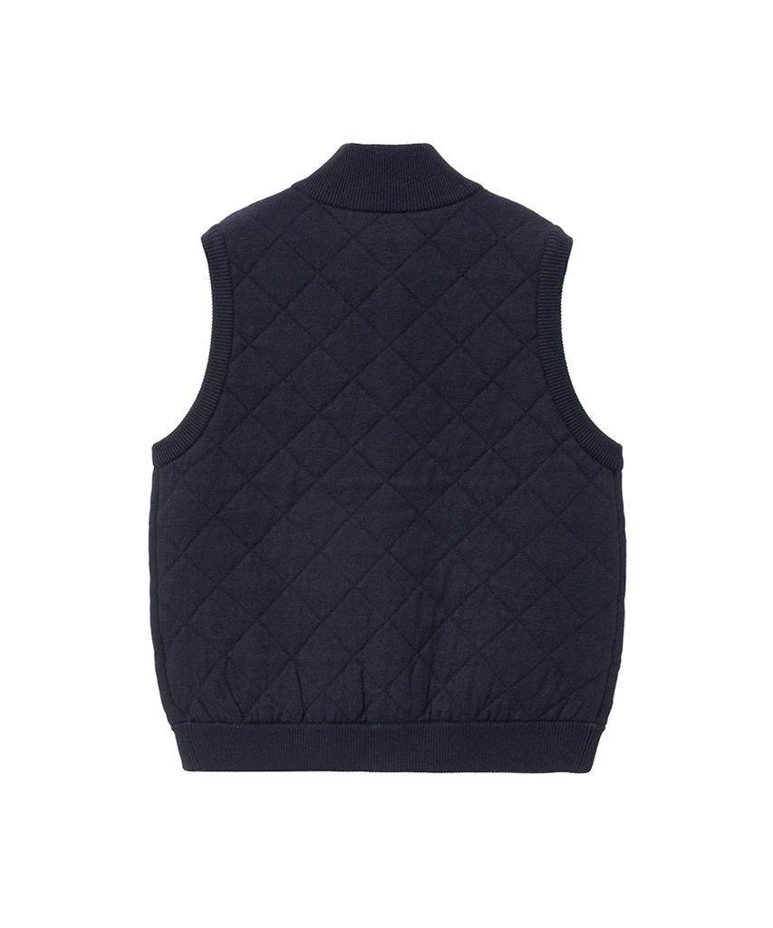 Iolo Quilted Knitting Vest_Navy
