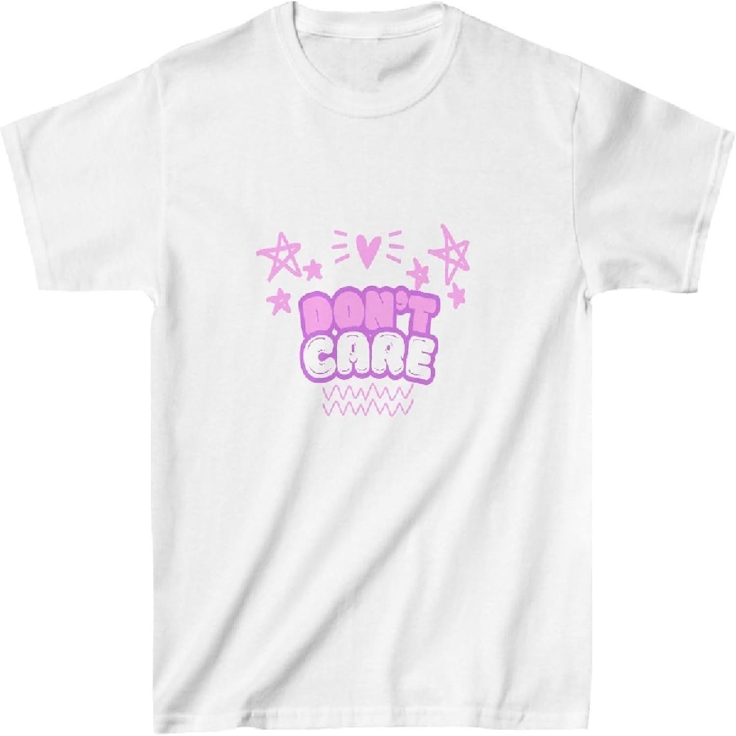 Don’t Care Graffiti Girls T-Shirt - Trendy Street Art Style Graphic Tee for Kids - Cool & Edgy Design Gift for Girls XXXXXL белый