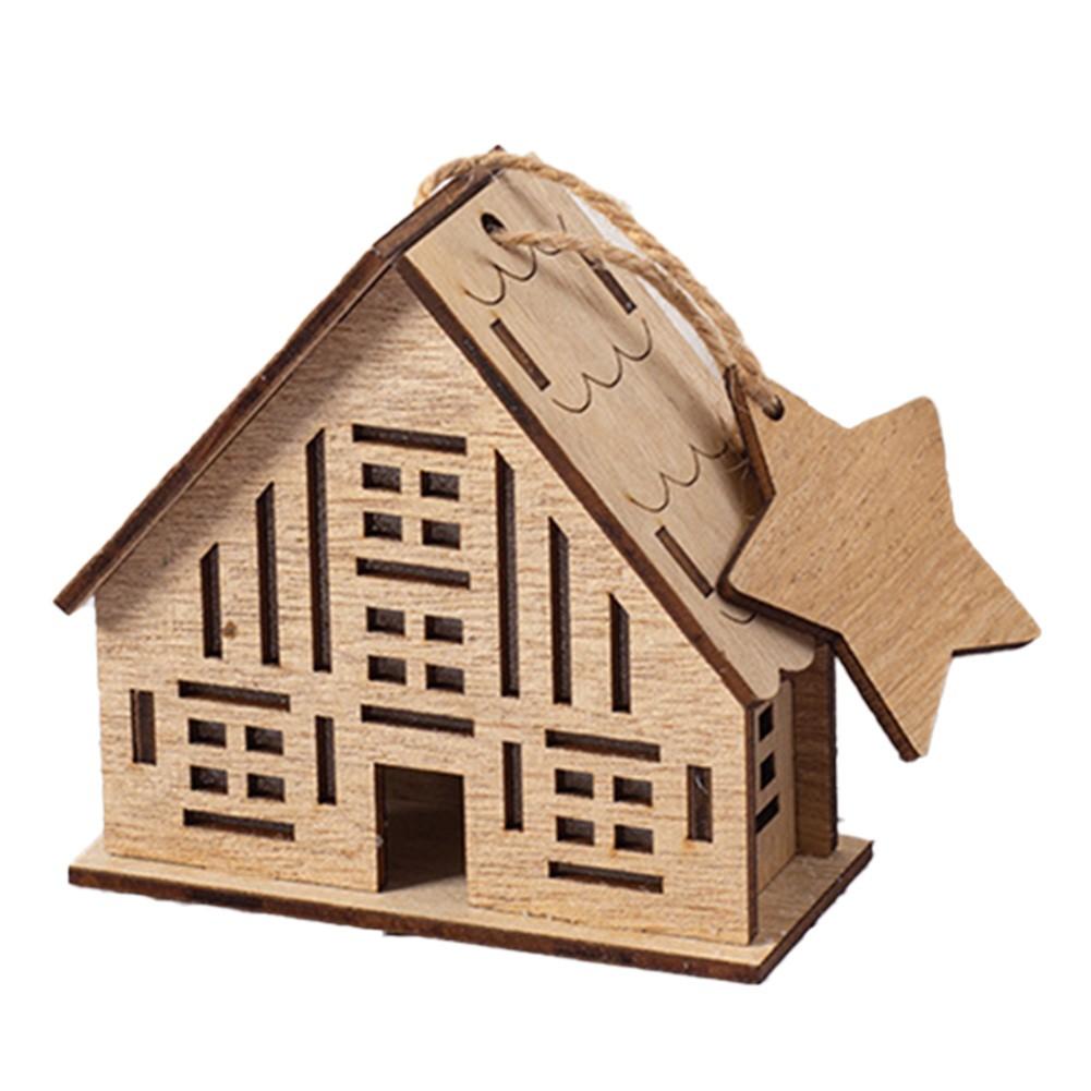 

Handcrafted wooden glowing log cabin ornaments for Christmas holiday displays XT observation 3