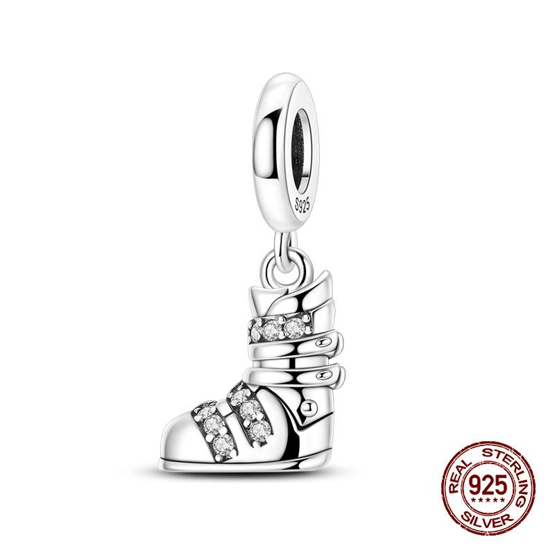 Original 925 Silver Charms Beads Winter Snowflake Snowman Igloo Penguin Pendants Fit Bracelet Charms Women Jewelry Gift