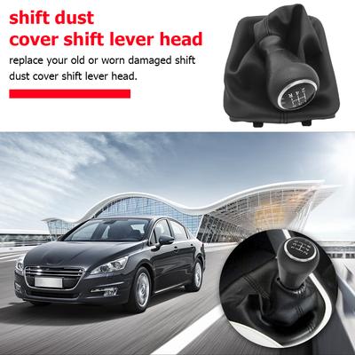5 Speed Gear Shift Knob Shifter Collar Lever Stick Gaiter Boot Cover for Peugeot 206 207 Gear Shift Knob Shifter Car Accessories