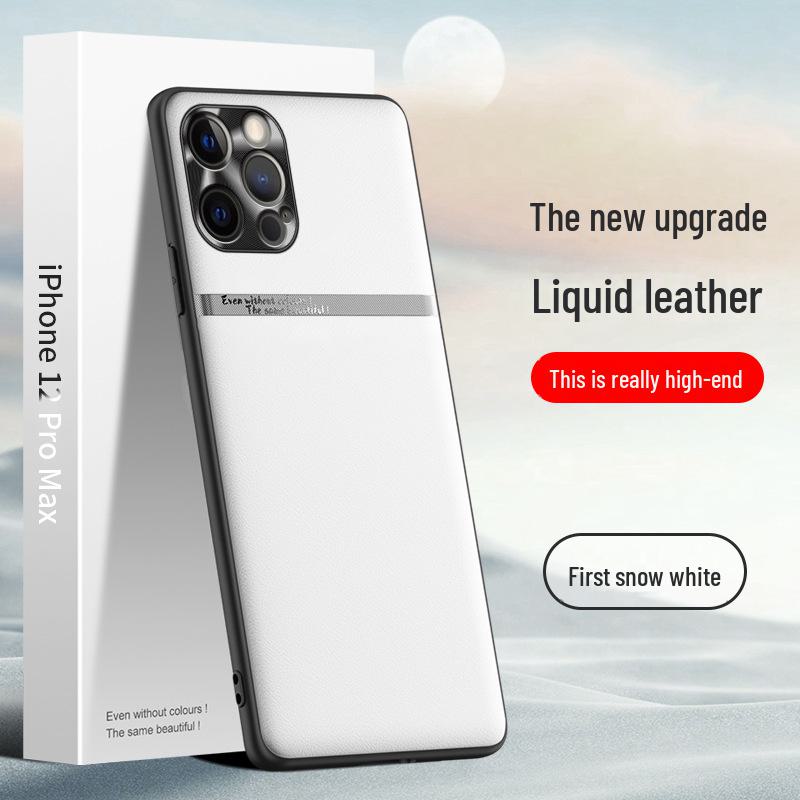 Prémiový kryt z tekuté kůže pro Apple 12 Pro Max, odolný proti pádům a skvrnám, jednodílný design