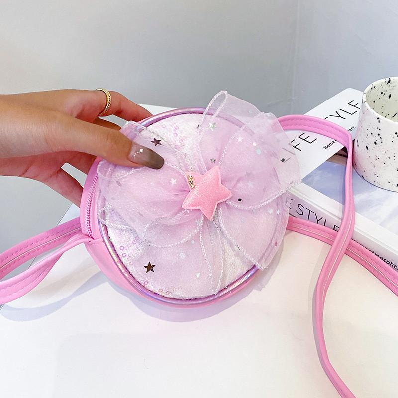 

Чарівна міні-сумка через плече для дітей з кольоровими блискітками та кумедним дизайном у вигляді банта для будь-якої нагоди рожевий