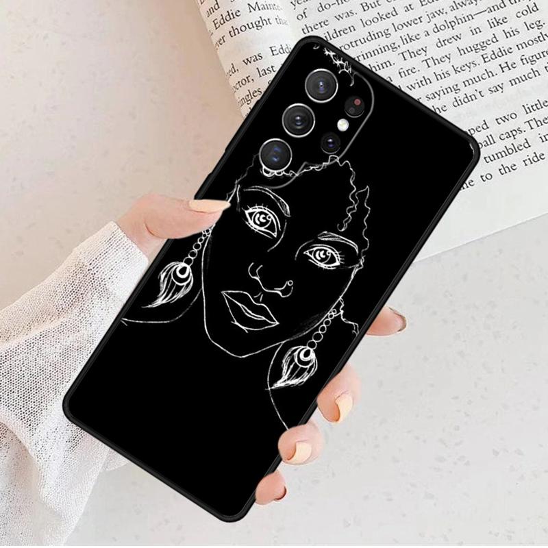 Black African Girl Phone Case For Samsung Galaxy S25 S23 S30 S8 S21 S20 FE S24 S22 Note 10 20 S8 Plus Lite Ultra