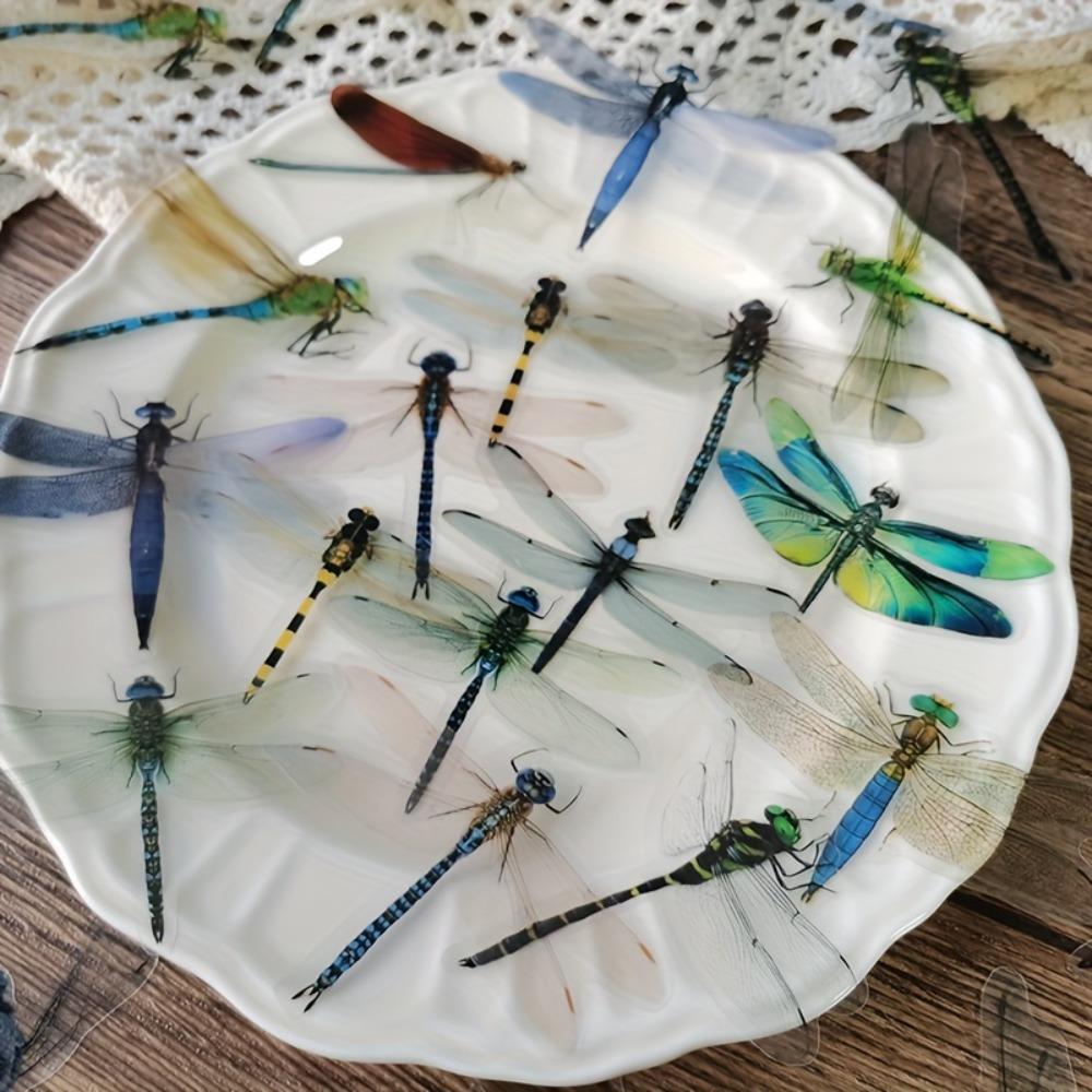 

30 sheets/pack, waterproof dragonfly decorative stickers for pet and hand account decoration чистый