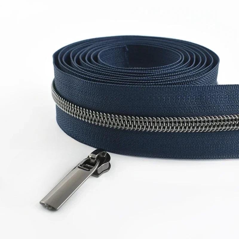 2/3/4/5M Meetee 5# Nylon Coil Zipper Tape + Zippers Slider Head for Garment Sewing Zip Closure Repair Kit Replacement Accessory