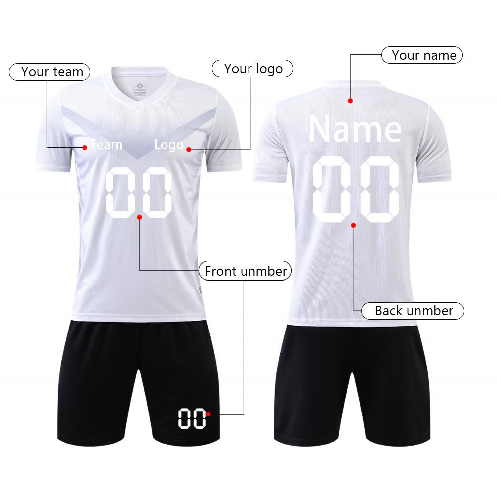 Custom Soccer Jersey Set Personalized Team Uniform with Number Quick Dry Shirt Shorts for Men Women Kids