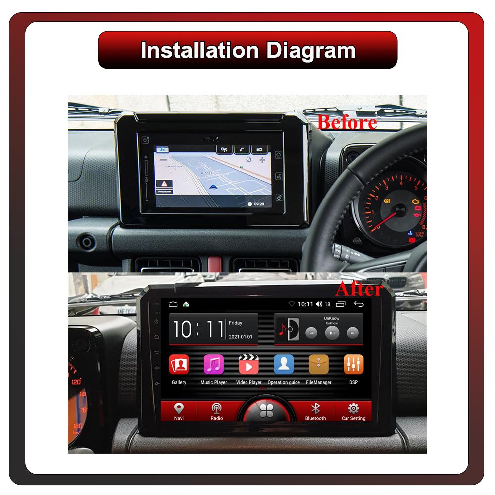2Din Android Car-Play Car Radio,Suzuki Jimny 2019-2023,Multimedia Player Head Unit Stereo GPS Navigation BT WIFI,1+16GB