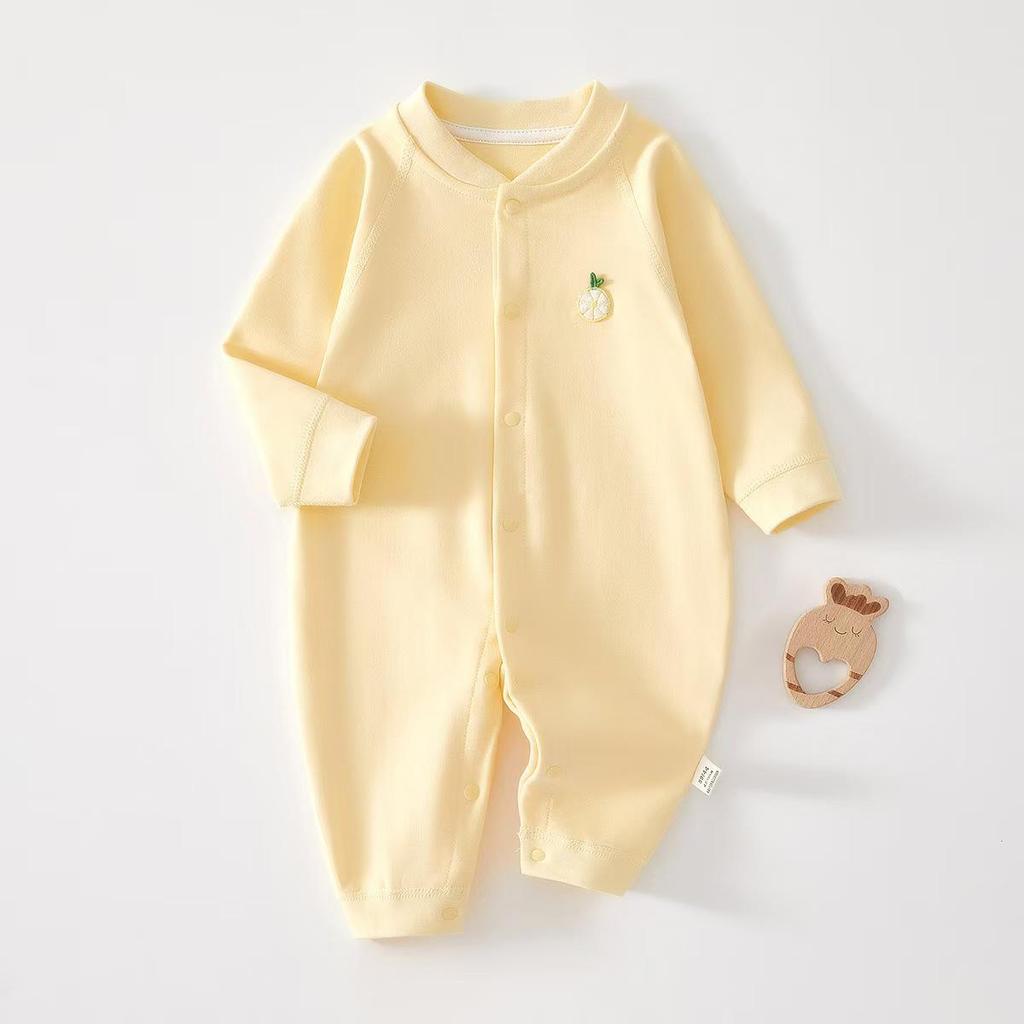 Pure Cotton Newborn Long Sleeve Bodysuit - Spring/Autumn Base Layer Pajamas