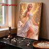 Disney Pearl Painting Princess Elsa Gilt White Dress Creative Art 5D Exquisite Landscape Sparkling Painting Craft Home Wall DecorationDIYHandmadeGift
