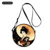 Geisha Print Round Shoulder Bag Casual Messenger Bag Daily Adjustable Strap Crossbody Bag for Woman Best Gifts 2D Flat