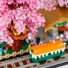 3668pcs Sakura House Tree Trains Station Building Blocks Cheer Flowers City Street View Assemble Bricks Collection Adult Toys