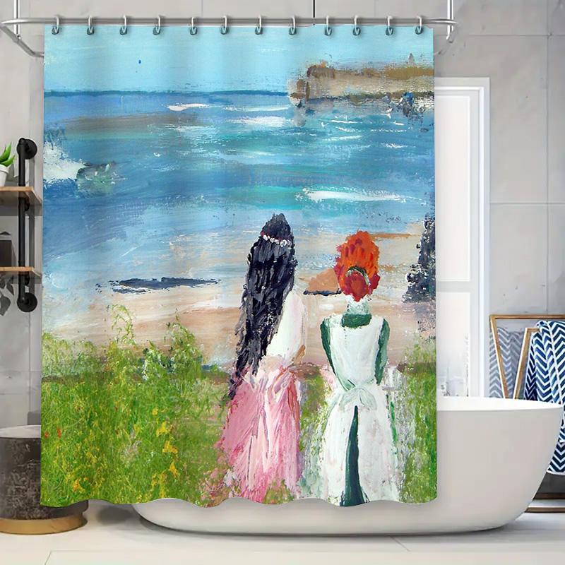 

Vintage Floral Shower Curtain Botanical Flower Pattern Bathroom Decor Rustic Farmhouse Style Washable Fabric Backdrop W60H190(CM)-1 Pcs