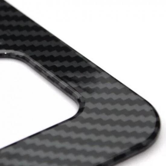 2 Pcs Black Carbon FIBER LICENSE PLATE FRAME TAG COVER Perfect Fit For