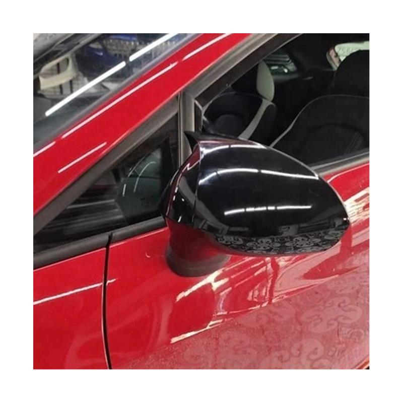 Car Mirror Cover Caps for Seat LEON 1P IBIZA 6J EXEO 3R 2008-2017 Side Rear View External Part(Black)