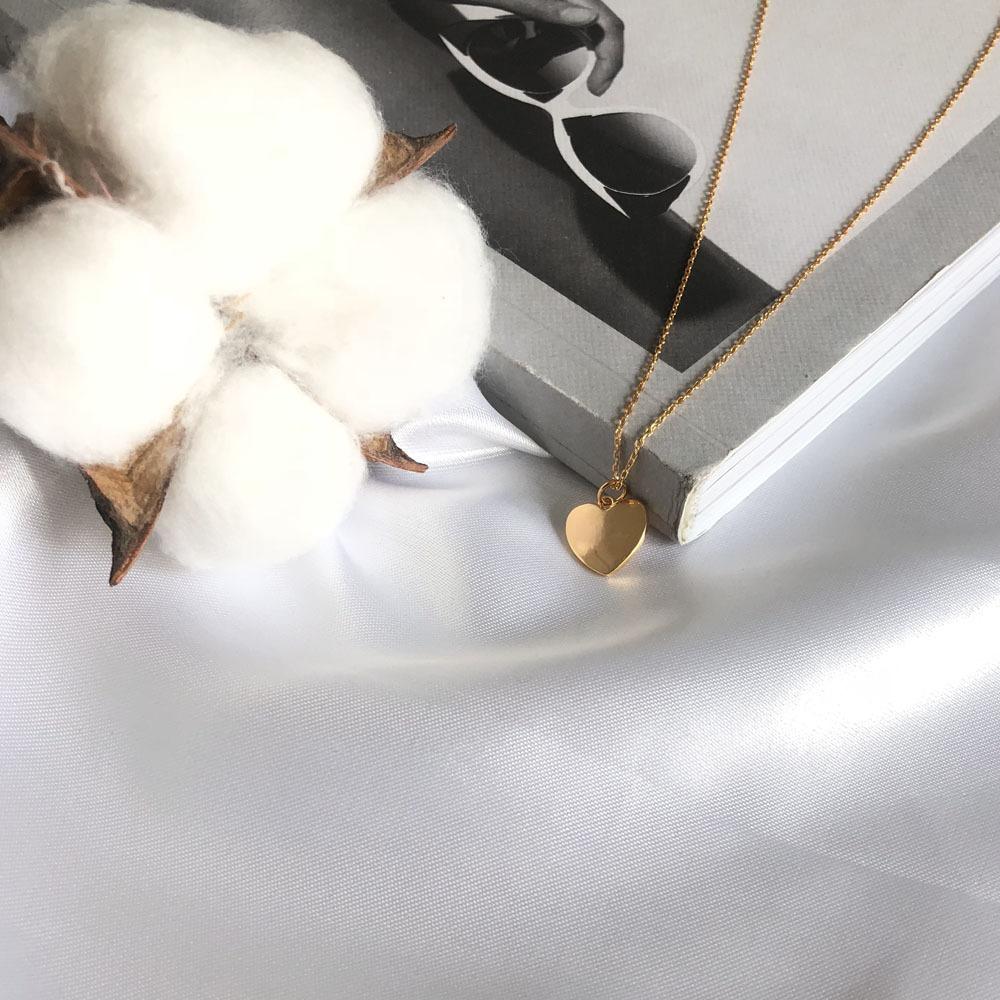 Ins Wind Retro Pure Copper Necklace Geometric Letters Peach Heart Collarbone Chain Female