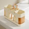 Bathroom Toothbrush Toothpaste Shelf Advanced All-In-One Toothbrush Single/Double Mouthwash Cup Bathroom Wash Set Cup Holder