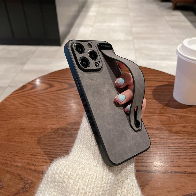 Husa din piele intoarsa mata Tpu pentru Iphone 15 Pro Max 14 13 12 11 Husa de telefon cu bratara rezistenta la socuri Husa de culoare simpla