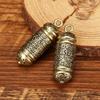 Antique Brass Heart Sutra Buddha Pendant Keychain Amulet