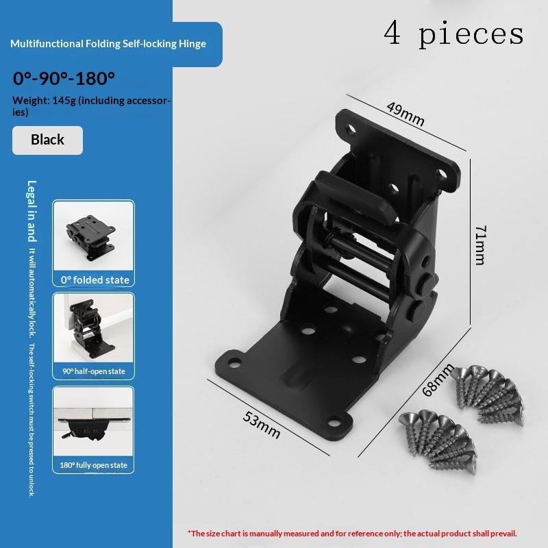 1/4Pcs Connecting Hinges 180 And 90-degree Self-locking Folding Hinges For Table Legs Hardware Accessories