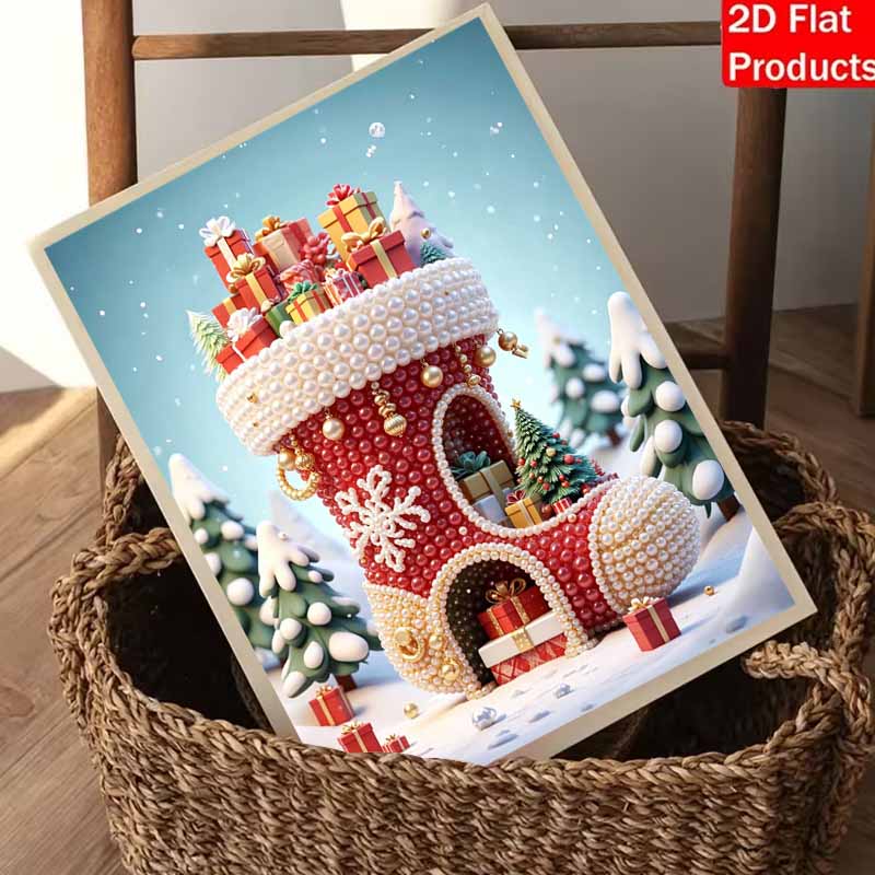 Christmas pearl painting art painting kit festive gift stocking handmade diy home decoration painting