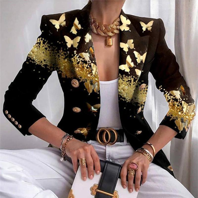 Koupit 2022 Fashion Women Business Attire Printed Long Sleeve
