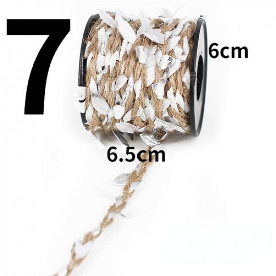 10m DIY Knit Hemp Rope Ribbon Cord 3D Leaf Woven Sold By The Roll for Hat Craft