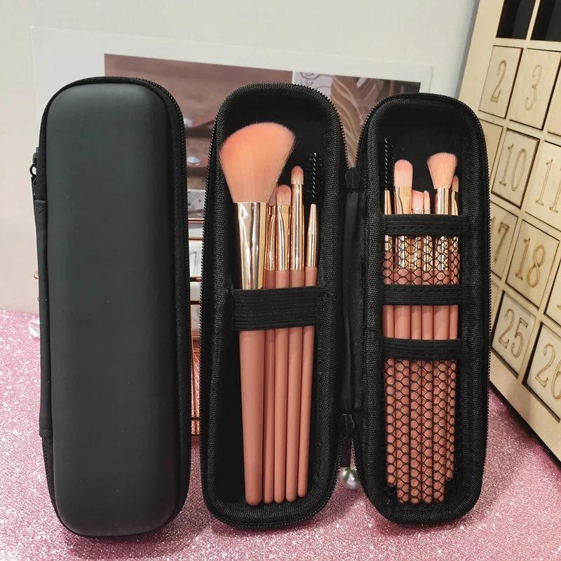 Cosmetic Storage Bag Waterproof Double Zipper Cosmetic Brush Box Handbag Portable Travel Brush Holder Makeup Pouch Cosmetic Bag