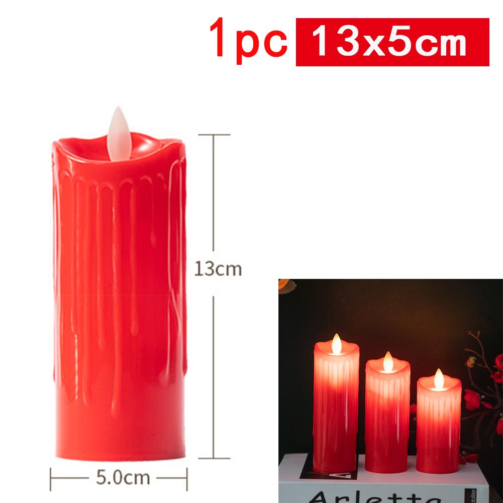Rote, flammenlose LED-Kerzen mit Schwenkfunktion, batteriebetrieben, elektronische LED-Lampe, Halloween-Dekoration