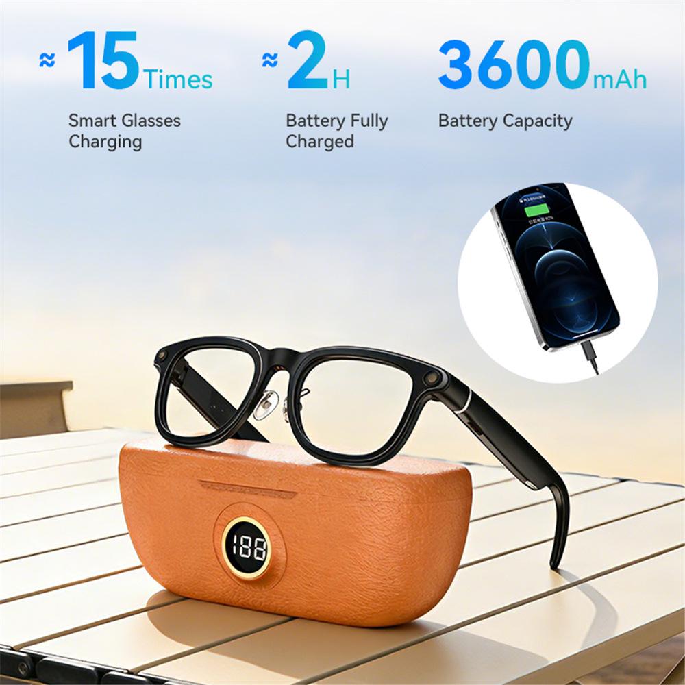 X01 Smart Glasses: 8MP Camera, 6-Axis Gyro, Image Stabilization, 1200P Video, AI Translation, Charging Case