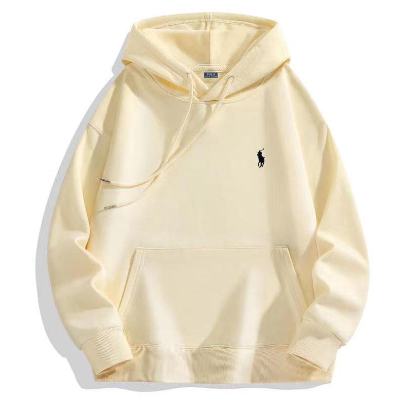 Polo Ralph Lauren Podzimní a zimní Hrubý samet Vysoce kvalitní Bavlna Výšivka Mikina s kapucí Nadměrná velikost Pár Mikina