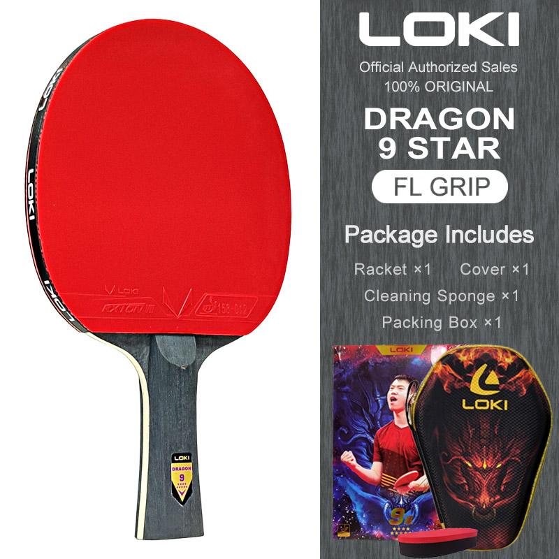 LOKI 9-Sterne Tischtennis Schläger Marke Neu Professionelles Ping Pong Schläger Schläger, RXTON 7 Klebriges Gummi, 5 Holz 2 Carbon Holz