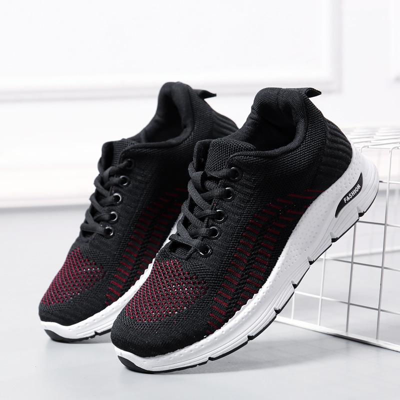 Sneakers women's spring women's shoes soft-soled fashion running shoes flying woven mesh breathable breathable wear-resistant
