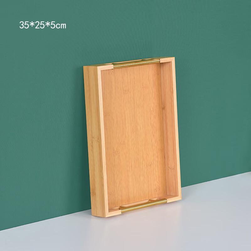 ZISIZ Rectangular Bamboo Tea Serving Tray