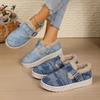 Women's Wide Width Denim Loafers, Plush Lined Winter Moccasins, Outdoor Warm Slippers Wholesale