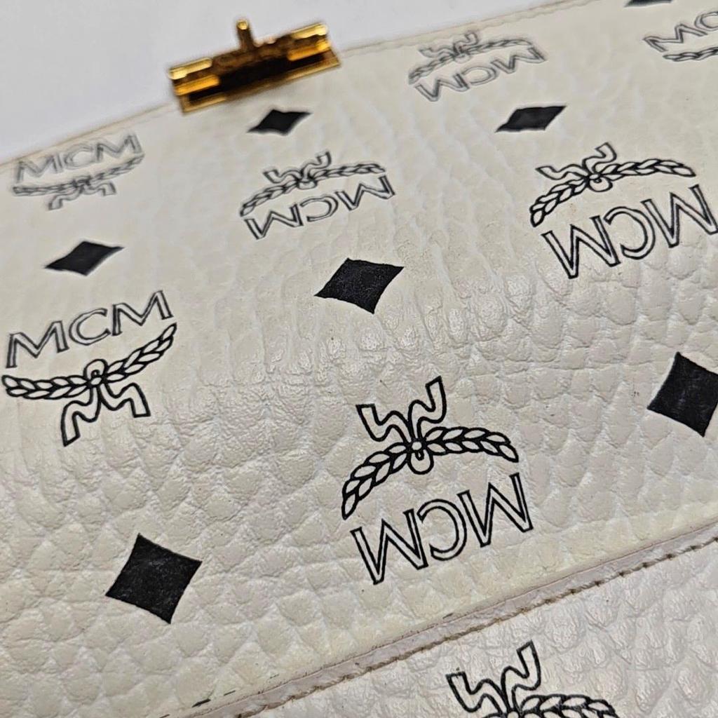 [Gebraucht] Modische Vintage Logo-Print PVC Umhängetasche Mittel - Akzeptabel #1GMPWG0