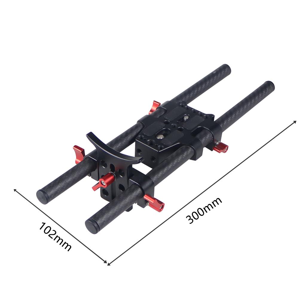 Universal 15mm Rod Rail Clamp Mounting Base Plate Bracket for Panasonic for Fujifilm DSLR Camera Rig Follow Focus Support System