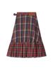 As If Cali Mix Check Wrap Skirt Red