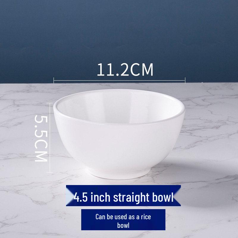 Thickened Ceramic Bowls for Rice, Breakfast, Soup, Noodles - Pure White