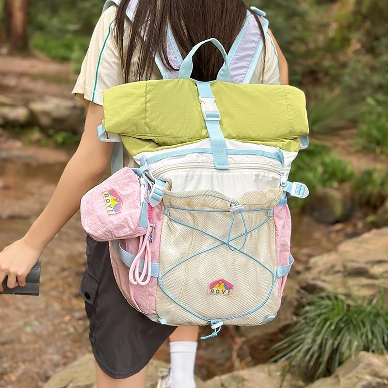 Duffel Bag for Travel, Hiking and Climbing, Large Capacity, Fashionable and Versatile зеленый лайм