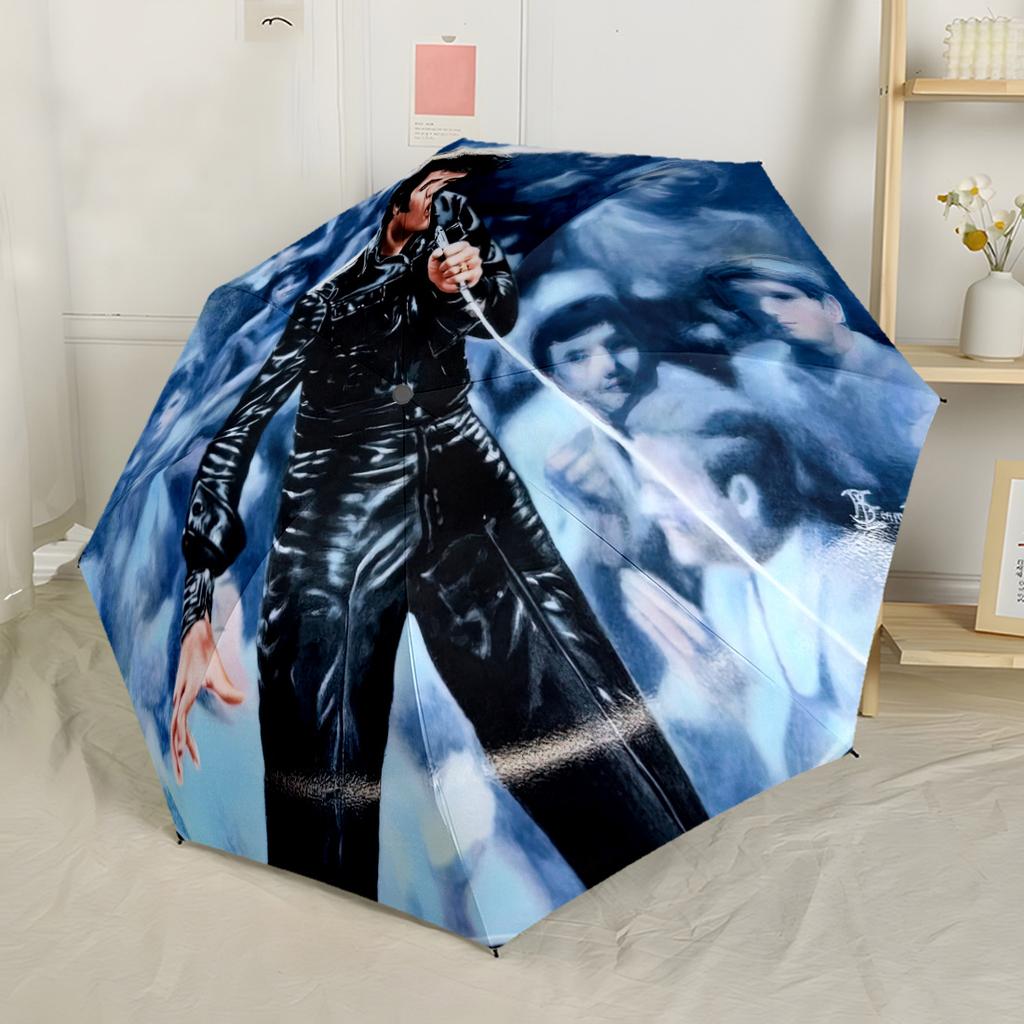 Legenda Rock And Roll Elvis Automatyczny Parasol Składany Parasol z 8 Żebrami Wytrzymały Plastik i Żelazo Parasol na Każdą Porę Roku do Podróży Stylowy Dodatek