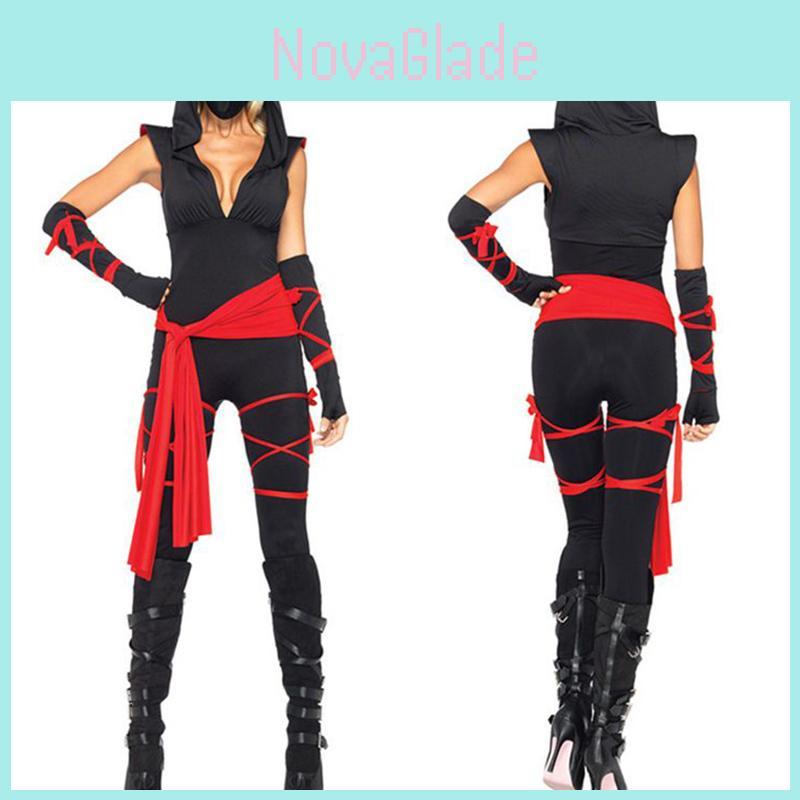 Stilvolles Damen Ninjago Kostüm mit Kapuzenshirt für Karneval und Partys