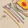 Long Hand Silicone Spatula Party Supplies Coffee Spoon Cosmetics Spoon  Kids