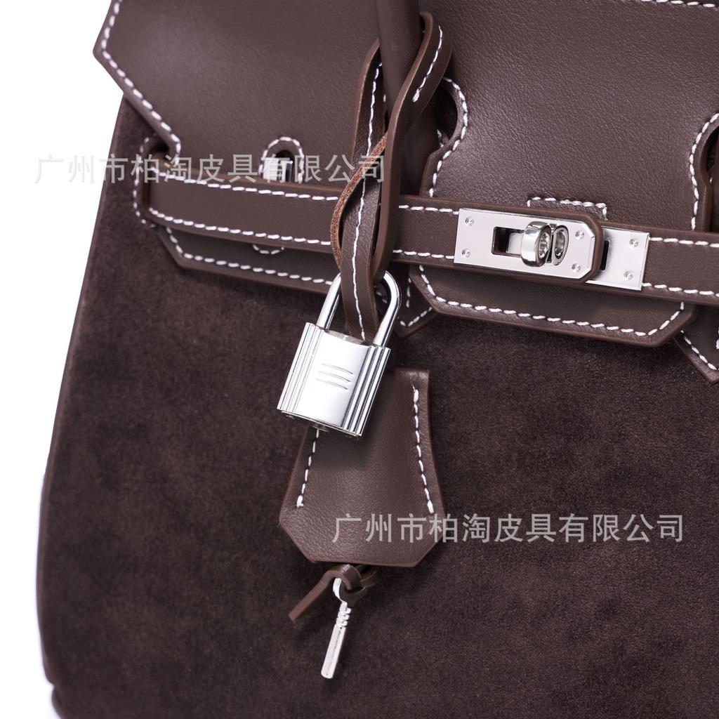 Platinum Bag Swift Leather and Suede 25/30CM Double Shoulder Strap Women's Bag Single Shoulder Messenger Versatile Fashion Handbag Bag